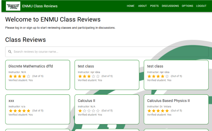 ENMU Class Reviews